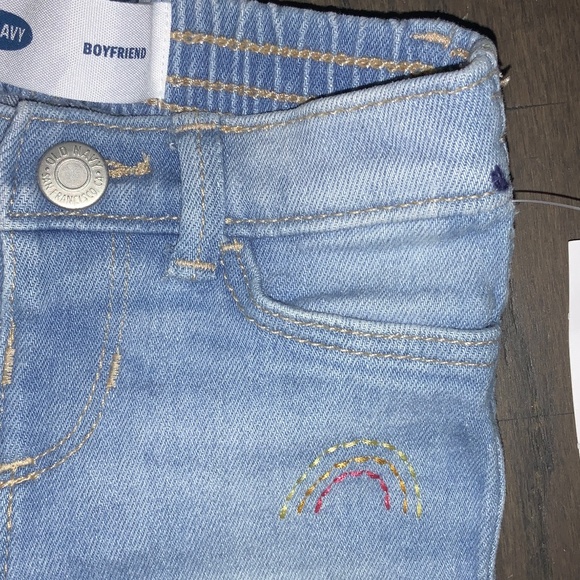 NWT Old Navy Little Girl Rainbow Embroidered Jeans size 0 - 3M - Picture 3 of 3